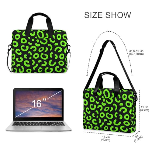 Bolso Maletín para Laptop 15.6 pulgadas Leopardo Verde Neón miniatura 5