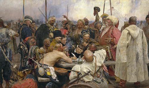 Réponse des cosaques de Zaporozhian affiche 60x90cm de Ilya Repin en toile murale salon