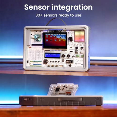 Image of ELECROW CrowPi 3 AI Learning and Development Station for Raspberry Pi 5 with 4.3 Inch Touch Screen, Learning Programming Sensor Kit for Educator, Creators, Professional Developer (Basic Kit)