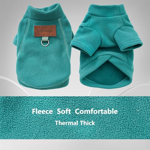 2 Stück/3 Stück Fleece Hundepullover für kleine Hunde, weicher Warmer Rollkragen Hunde Sweater Mantel, Haustier Welpe Katze Winterbekleidung (A-Grau Grün Blau, M)