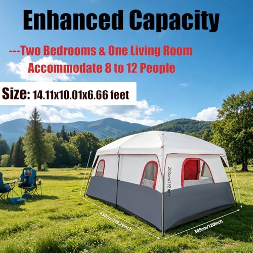 Carpa familiar para camping 8-12 personas 169.29x120.08x79.92 in miniatura 6