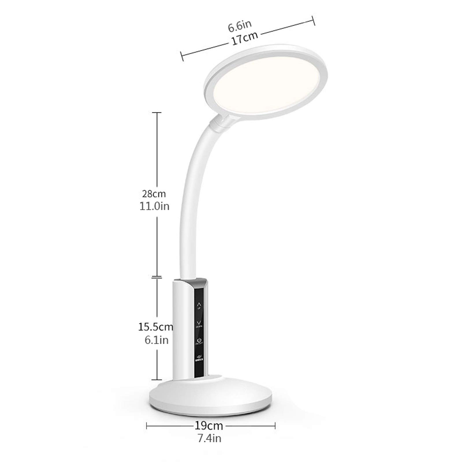 Lampada da Scrivania Lampada da tavolo a LED, lampada da ufficio dimmerabile con porta di ricarica USB Controllo tattile a 6 velocità lampada di lettura di dimming a 6 velocità, luce bianca calda Lamp