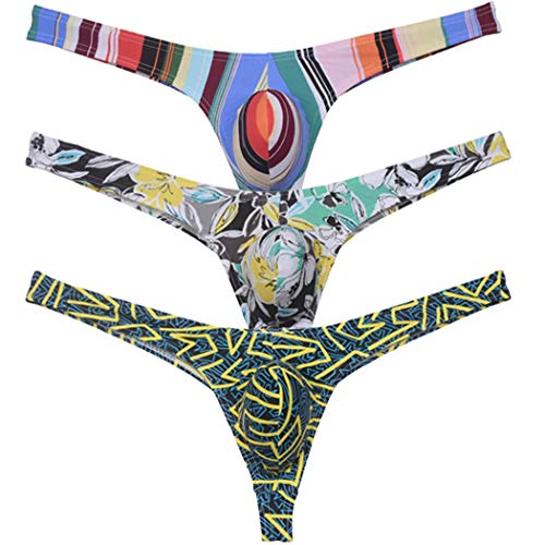 OROCOJUCO Men's Bulge Thog Underwear Exclusive Contest Posing T-back Hipster Bikini G-string