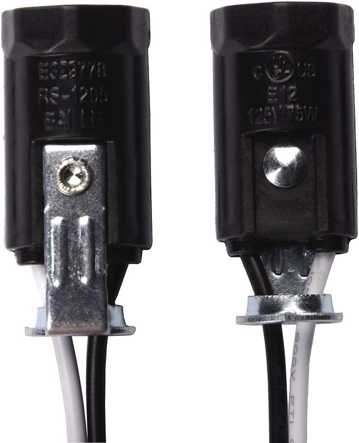 Buy 1 get 1 🔥 Quentacy E12 Light Socket Candelabra Bulb Base Lamp Holder Head with 6 inch Wire Keyless Phenolic 10-Pack New Deal Quentacy E12 Light Socket Candelabra Bulb Base Lamp Holder Head with 6 inch Wire Keyless Phenolic 10-Pack