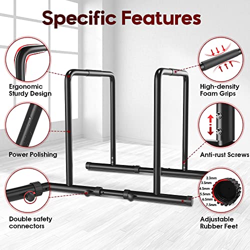 Dripex 1100lbs Adjustable Dip Bar Heavy Duty Steel Dip Station, Home