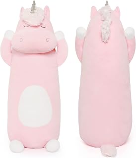 MorisMos Big Unicorn Body Pillow, 36.2'' Plush Unicorn Stuffed Animal, Super Soft Unicorn Pillow for Girl Kid, Giant Stuffed Unicorn Plush Pillow for Christmas Birthday Valentine's Day,Pink