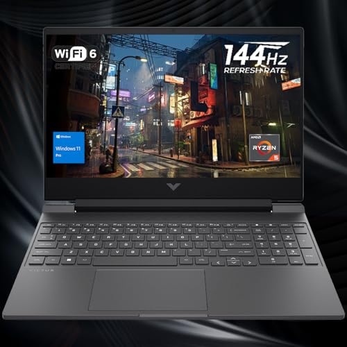 HP Victus 15.6 Ryzen 5 Premium Gaming Laptop, 15.6 FHD 144Hz, Ryzen 5 7535HS (Beats Intel i5-13420H), AMD Radeon RX 6550M (Beats Nvidia GeForce RTX 3050), 16GB DDR5 RAM, 1TB SSD, Backlit KB, W11 Pro