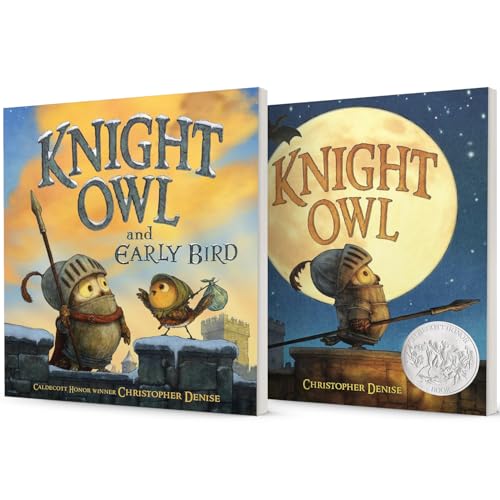 Image of The Knight Owl Series Vol. 1 - Vol. 2, Knight Owl, Knight Owl and Early Bird, 2 Books Collection Set (Caldecott Honor Book), by Christopher Denise, Hardcover
