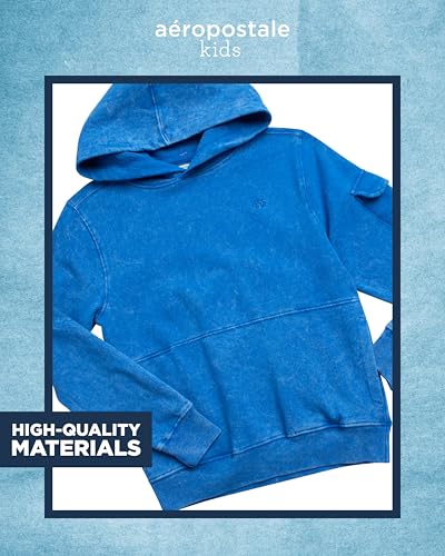 AEROPOSTALE Boys' Pullover Hoodie - Comfortable Fit Fleece Hoodie with Patch Pocket on Sleeve - Hoodies for Boys (Sizes:8-16)3