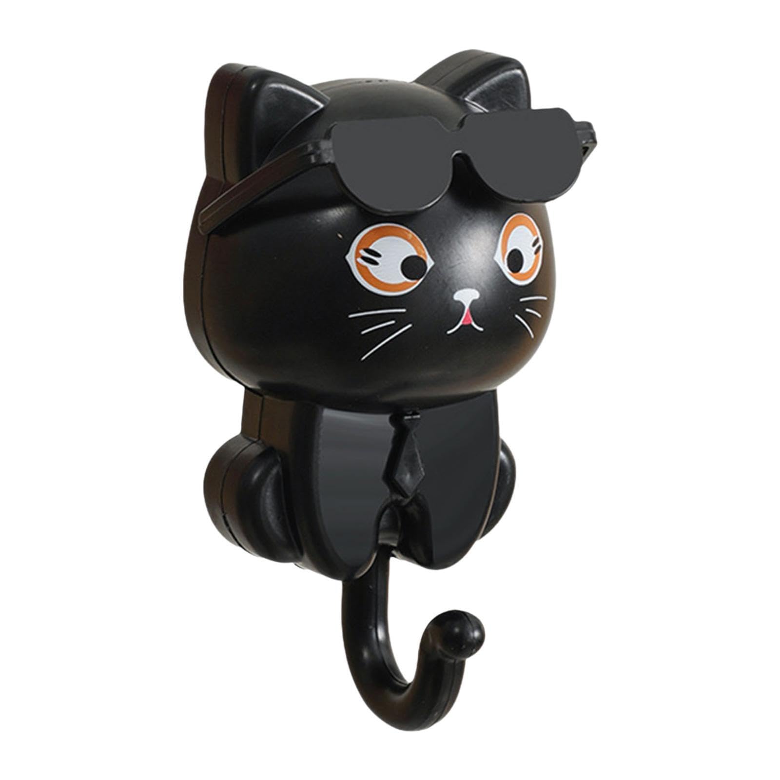 Puxzyax Black For Creative Coat Hook Cute Cat Key Holder Vibrant 4.5X8.5cm