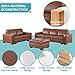 SIENWIEY Top Grain Leather Sofa，Leather Sofa and Loveseat Set with Ottoman for Living Room Furniture Set，Italian Leather Couch for House/Office/Hotel(Brown，Sofa Loveseat 2 Pieces)