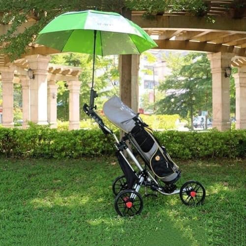 Image of Folding 3-Wheel Golf Cart, Lightweight Aluminum Alloy, Adjustable Handle, Push-Pull Trolley with Maintenance-Free Wheels for Outdoor Golf