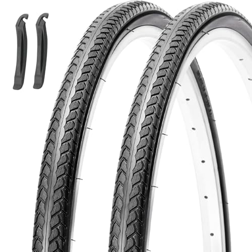 MOHEGIA 26×1 3/8 自転車 タイヤ:2本 26インチ 37-590 通勤 通学 街乗り アーバンバイク、ママチャリ対応 - 滑らか 耐摩耗 軽快車 折りたたみ式 交換タイヤ - ブラック
