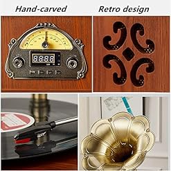 Tourne-disque, tourne-disque rétro tout en un phonographe vintage nostalgique gramophone pour LP avec corne en cuivre, B - Les Beatles, Paul McCartney, John Lennon, RIngo Starr, George Harrison Tourne-disque, tourne-disque rétro tout en un phonographe vintage nostalgique gramophone pour LP avec corne en cuivre, B – Image 6