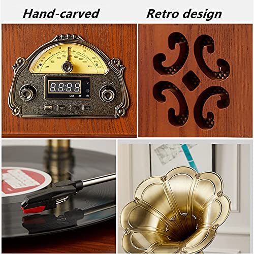 Tourne-disque, tourne-disque rétro tout en un phonographe vintage nostalgique gramophone pour LP avec corne en cuivre, B - Les Beatles, Paul McCartney, John Lennon, RIngo Starr, George Harrison Tourne-disque, tourne-disque rétro tout en un phonographe vintage nostalgique gramophone pour LP avec corne en cuivre, B – Image 7