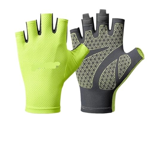 WUYXTO Guantes de Ciclismo sin Dedos for Hombre y Mujer, Transpirables, Antideslizantes, Medio Dedo, for Gimnasio, Verano, for Bicicleta para Fitness(Color2,L)