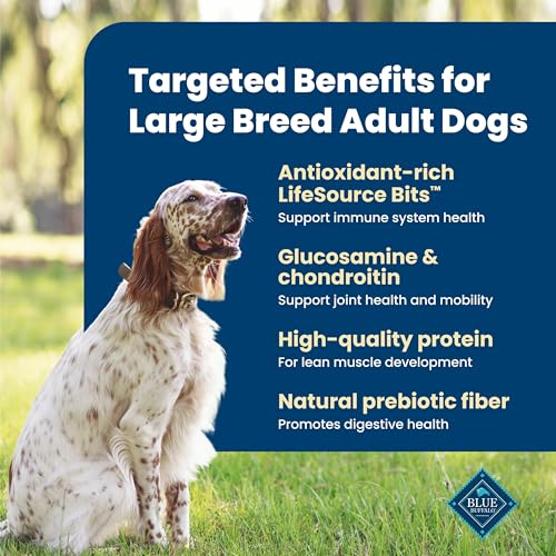 Blue Buffalo Life Protection Formula Chicken & Brown Rice Large Breed Adult Dry Dog Food, Supports Immunity with Antioxidant-Rich LifeSource Bits, Promotes Healthy Muscles, Skin & Coat Health, 30 lbs.