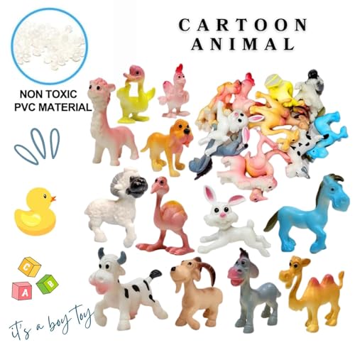 Image of Cartoon Domestic Animals Toys Set for Kids 12PCs Realistic Educational Toy Mid Jungle Farm Animal Action Figure Playset for 3 Years Old & Up Boys Girls Toddlers Birthday Gifts (Pet Animal)