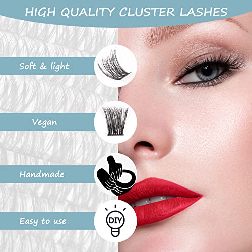 Cluster Lashes SISILILY Individual Lashes 72 Lash Clusters C D Curl Individual Cluster eyelashes DIY Lash Extensions Reusable False Eyelashes 3D Wispy Fluffy 10-16mm Length (DM01-mix) - Image 3