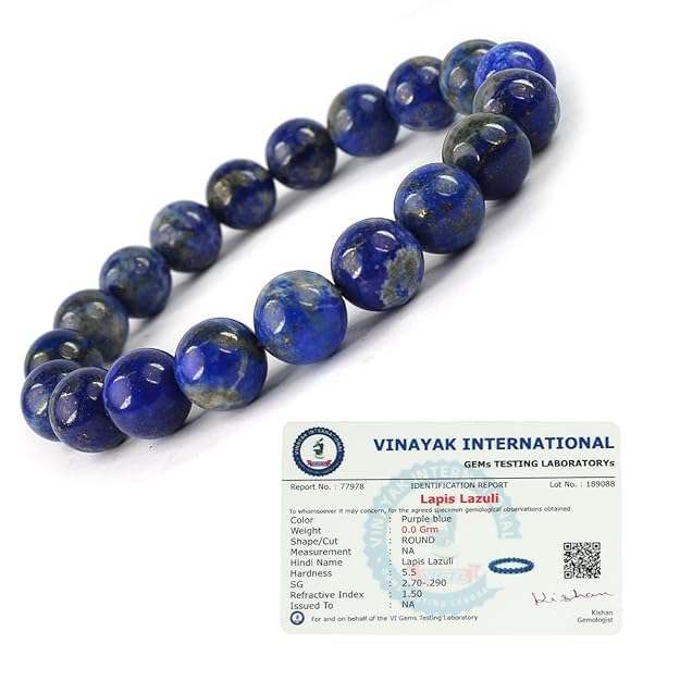 Image of Reiki Crystal Products Certified Natural Crystal Stone Round 10 mm Beads Bracelet for Men & Women | Reiki Charged Gemstone Jewellery Bracelet | Multiple Stone Variants Available