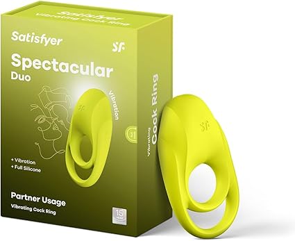 Satisfyer, anillo para el pene, Satisfyer 'Spectacular Duo', para pene y testículos, impermeable, de silicona