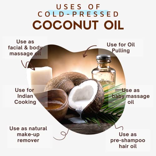 Image of COCO CRUSH Cold Pressed Coconut Oil for Hair and Skin | 100% Pure Virgin Oil | Moisturizing and Nourishing | Natural After Bath Care (1000 ml)