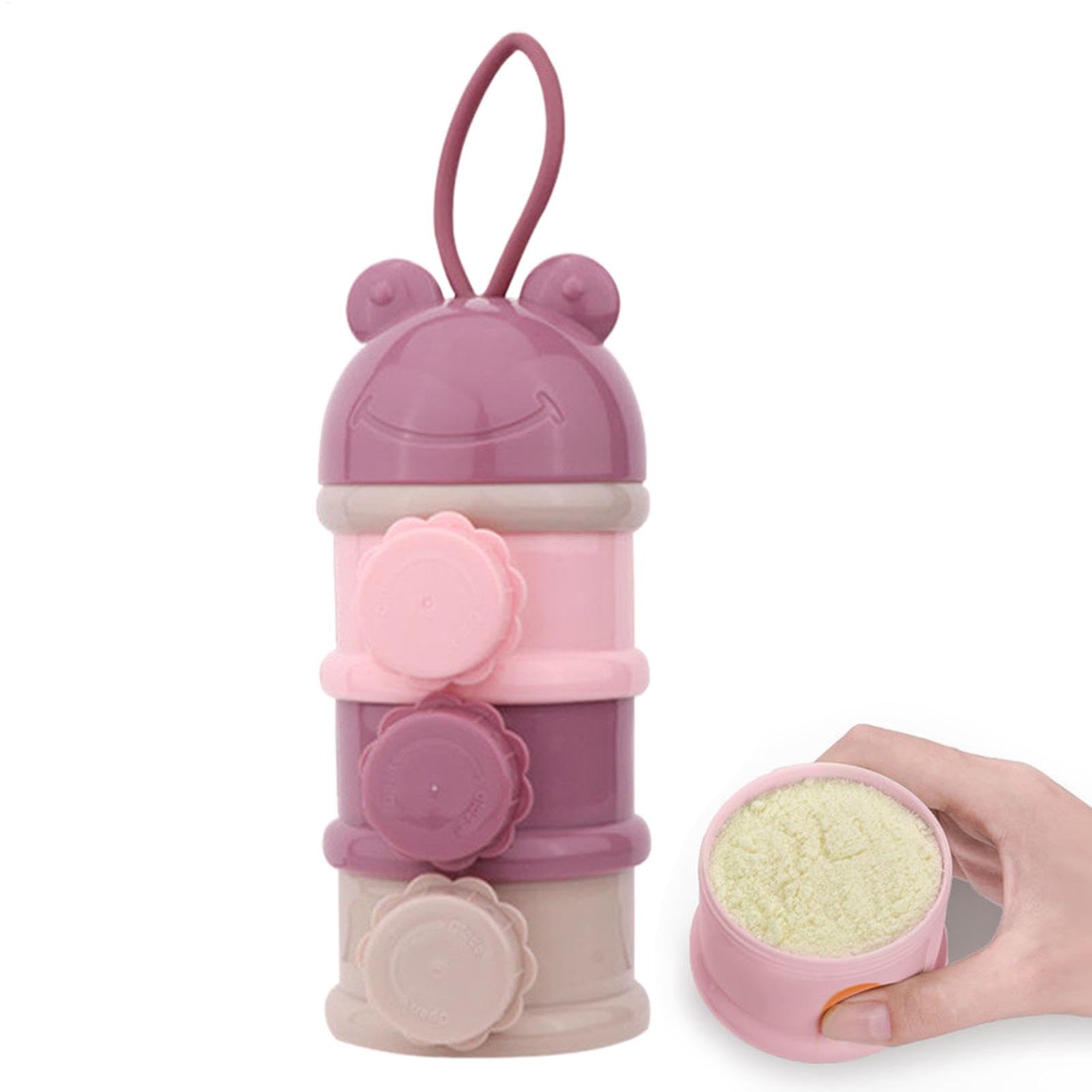 Baby Milk Powder Dispenser, Portable Formula Storage Container, Multi-Compartment Organizer, 7.2x2.91 Inches for Snacks, Fruits and Milk Material Pp Specifications Three Layers