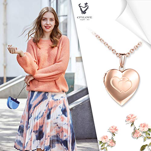CPSLOVE Collana con Foto a Cuore, Ciondolo in