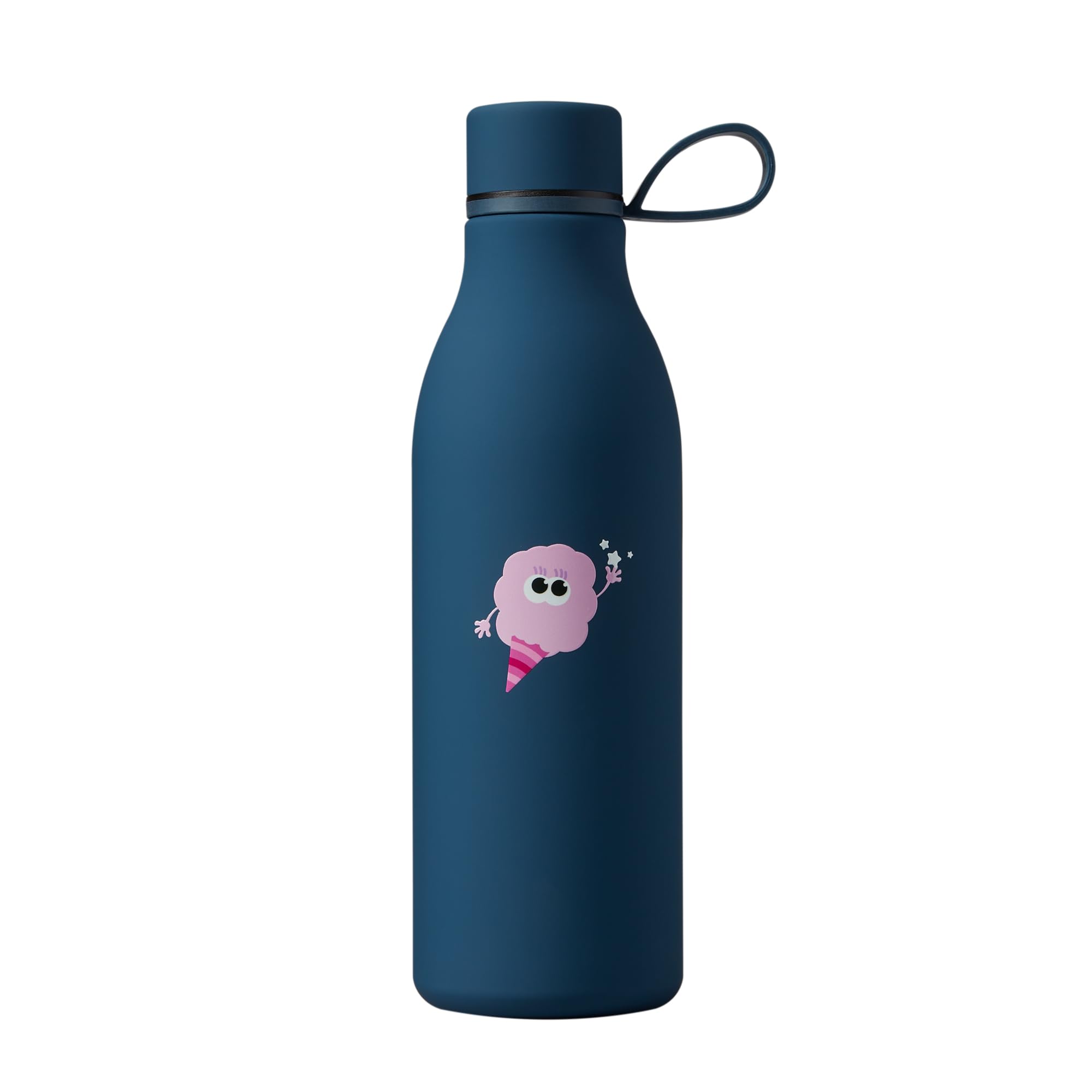 Tinc Navy Flossie Flossie Metal Soft Touch Hot & Cold Water Bottle, Screw Top Lid, Navy - 500Ml Capacity