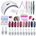 Elite99 Smalto Semipermanente per unghie Kit di Partenza in 10 coloris Gel 24 W LED Lampada UV Nail Dryer Soak Off Topcoat Basecoat Nail Art Tool Set di Adesivi per Manicure Set per Manicure 8ML C014
