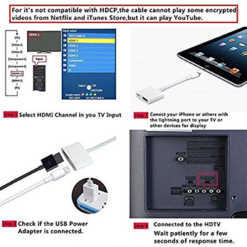 CHEAXICS Compatible with iPhone iPad to HDMI Adapter Cable, Digital AV Adapter 1080p HD TV Conn ector for iPhone11/Pro/Pro Max/X/XS/XR/ 8 iPad Pro Air to TV Projector Monitor (iOS13)