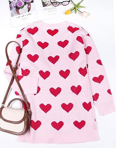 Image of Alsol Lamesa Women's Long Sleeve Heart Cardigan Sweaters V Neck Open Front Knit Coat