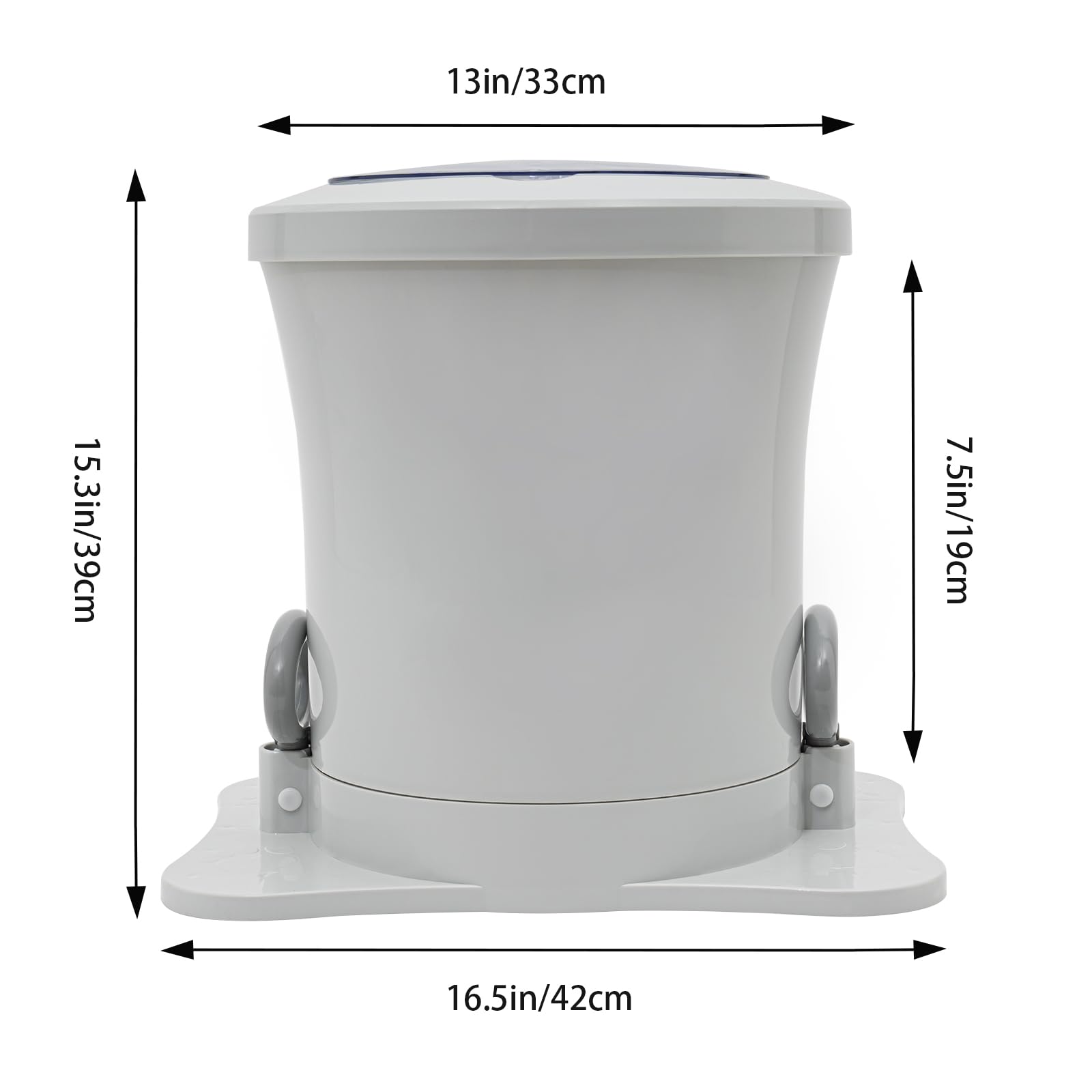 Lavatrice portatile 9L/2.4Gal Asciugatrice a pedale Vasca singola Manuale Mini Compact Spin Drye Manuale Draw Cord per Casa Appartamento Viaggi Uso Esterno