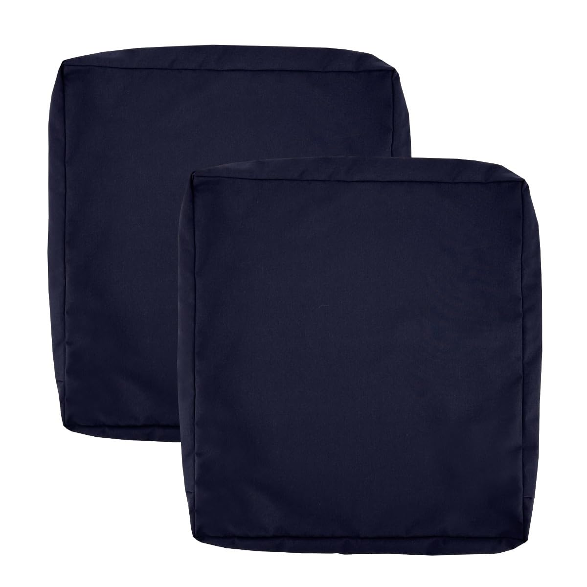 AQIGR 2 Pack Waterproof Chair Cushion Cover 60cm x 60cm, Patio Outdoor Seat Cushions Replacement Pads Covers 55x50 60x50 with Zipper for Indoor Rattan Furniture(Navy blue,60x60x10cm)