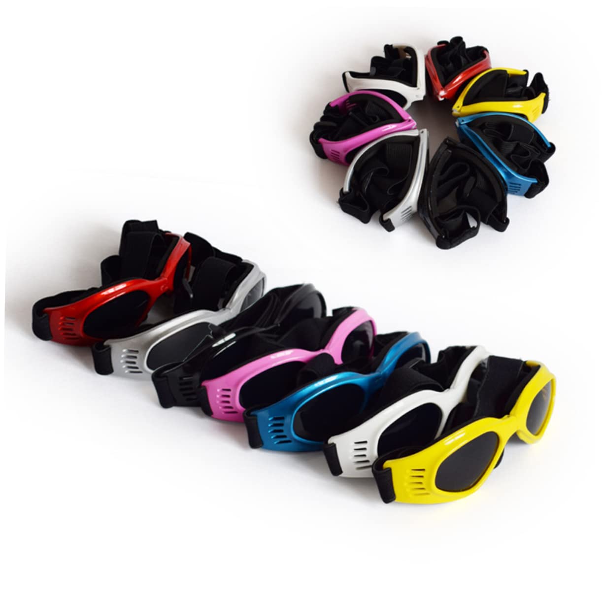 SUPVOX 3 Occhiali Da Sole Per Cani Eleganti Occhiali Per Cani Proteggono Gli Occhi Raggi Uv E Detriti Montatura Rossa