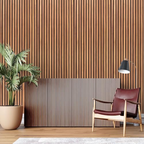 Image of Light Premium 3D Wood Slat Peel-and-Stick Wallpaper Realistic Vertical Timber Panel Design with Deep Black Grooves for Modern Accent Walls, Home Decor, Bedrooms, Living Rooms (45 x 300 cm)