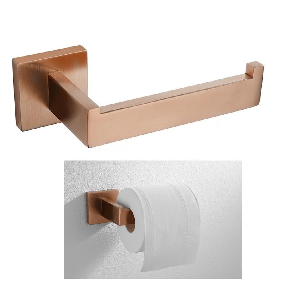 Card Holder Brushed Rose Gold Bathroom Accessories Square Bathroom Accessories Toilet Paper Holder Towel Rail Robe Holder Towel Rack (Paper Holder)