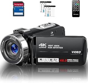 Cenzoar 4K Camcorder V9 mit 32GB SD-Karte