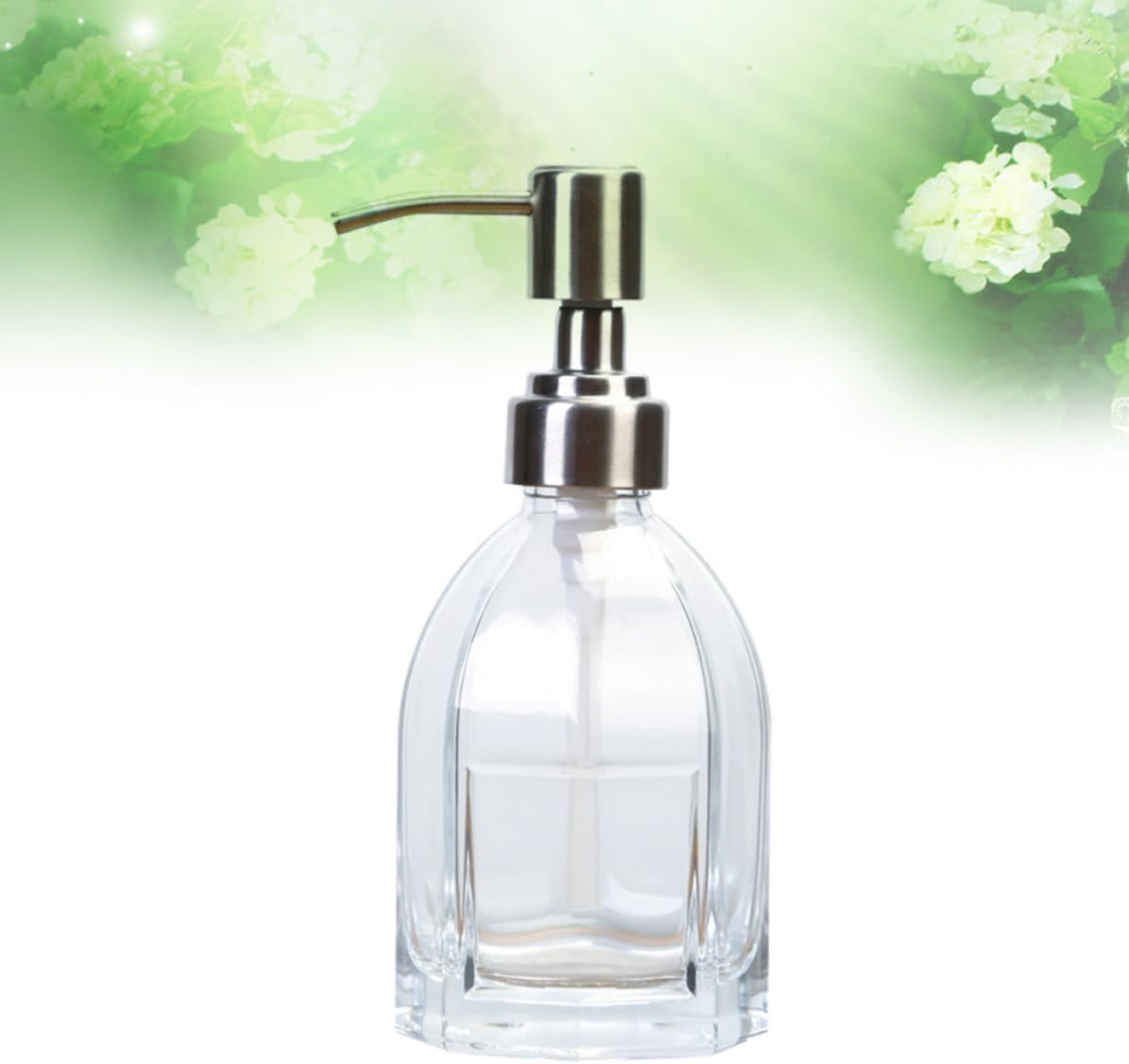 Glass Lotion Dispenser Pump Bottle, 210ml Refillable Stainless Steel image 3