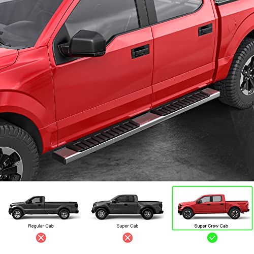 Estribos MOSTPLUS 6 pulgadas compatibles Ford F-150, F-250, F-350 miniatura 2