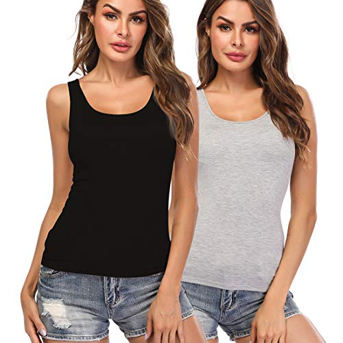 Image of Camisoles for Women with Built in Bra,Basic Yoga Top Layering Tank Top Padded Bra Undershirt(S-3XL)