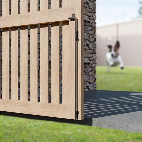 Image of 36 Inch Gate Cane Bolt Gate Ground Drop Rod, Heavy Duty Drop Rod Gate Latch for Wooden Vinyl Fence, Black Finished Cane Bolts for Gates, 1 Pack