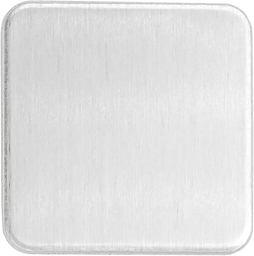 ABBECIAO 50 piezas de 1 pulgada cuadrados de aluminio bordes desbarbados para estampado de metal y grabado de etiquetas de perro