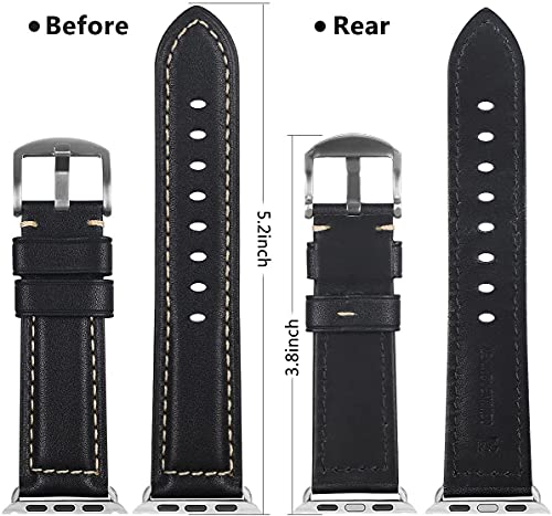 Image of HUAFIY Compatible for Apple Watch Bands 42mm 44mm45mm46mm 49mm 38mm 40mm41mm, Genuine Leather Band Strap for iWatch Series 11 /10 /9 /8,7,6,5,4,3,2,1, Ultra3 2 1