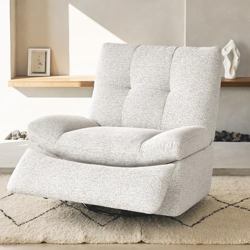Nouhaus Swivel Rocking Chair Nursery, Oversized Glider Rocker Recliner Chairs w/Footrest, USB & Type-C Ports, Rocking Recliner Chair for Nursery, Livi