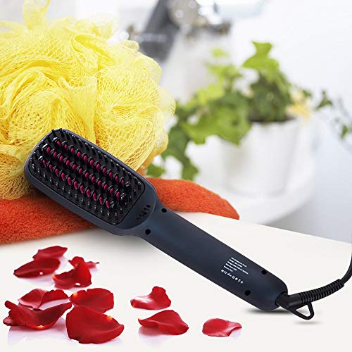 Ionic Hair Straightener Brush, Cnxus Mch Ceramic Heating + Led Display + Adjustable Temperatures + Anti Scald Hair Straightening Brush, Portable Frizz-Free Hair Care Silky Straight Heated Comb #TOP7