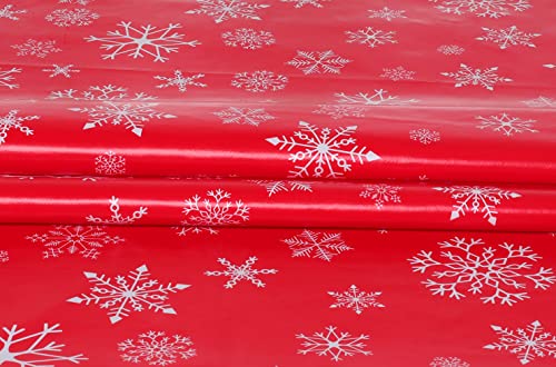 Wachstuch Tischdecke Weihnachtstischdecke Wachstuchtischdecke Abwaschbar Eckig 140 x 180 cm Weihnachten Rot