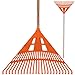 Produktbild KOTARBAU® Robuster Rechen 610 mm mit Stiel Laubbesen Laubharke Fächerbesen Laubfeger Laubfächer Orange Laubrechen aus Kunststoff