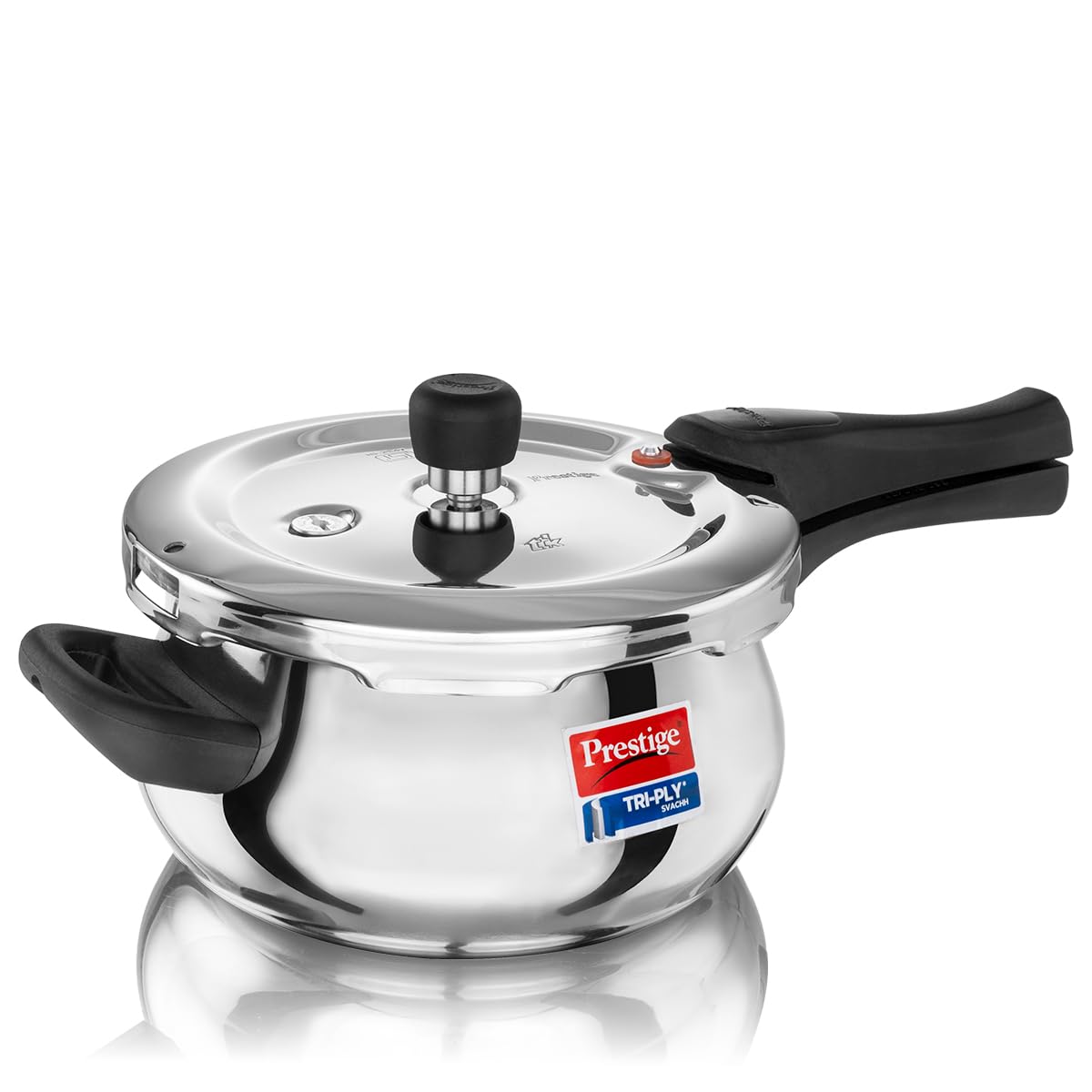 Prestige3 Litre Triply Svachh Handi Outerlid Pressure Cooker|Deep lid for spillage control|Gas & Induction Compatible|Triply body for even heating|Gasket Release System|5 Years warranty|ISI certified