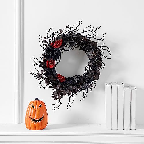 17.7 Inches Gothic Style Weird Yet Elegant Halloween Wreath for Front Door - image 6